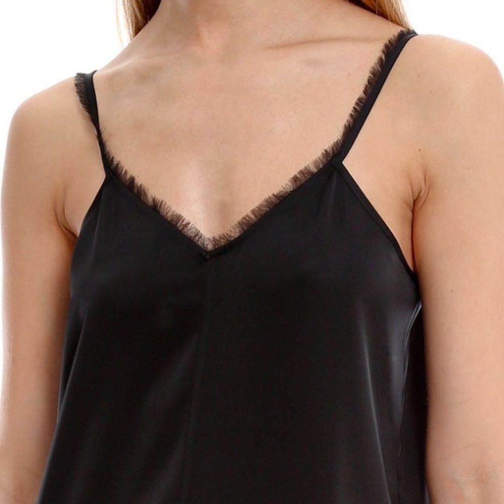 ATM - FRINGE-TRIM SATIN CAMISOLE